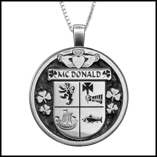 McDonald Irish Coat of Arms Disk Pendant, Irish