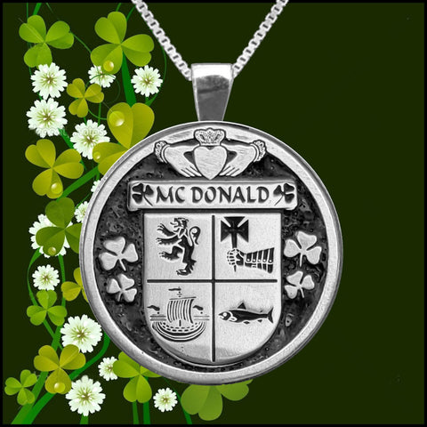McDonald Irish Coat of Arms Disk Pendant, Irish