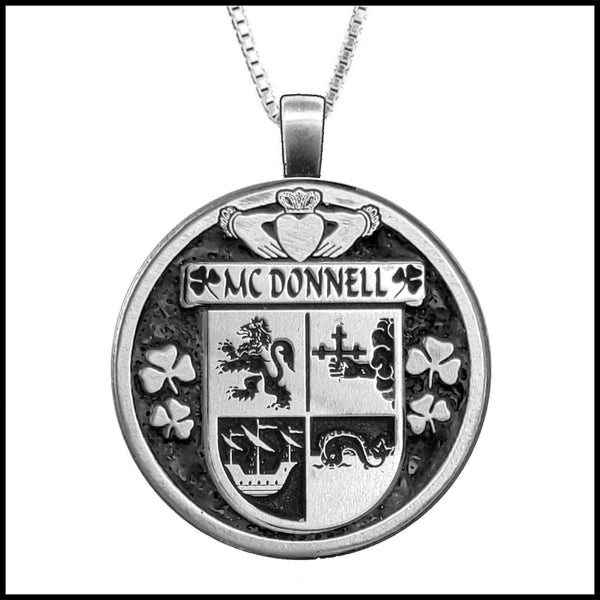 McDonnell Irish Coat of Arms Disk Pendant, Irish