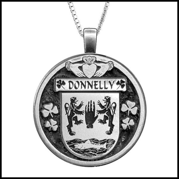 Donnelly Irish Coat of Arms Disk Pendant, Irish