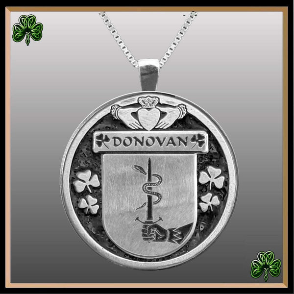 Donovan Irish Coat of Arms Disk Pendant, Irish