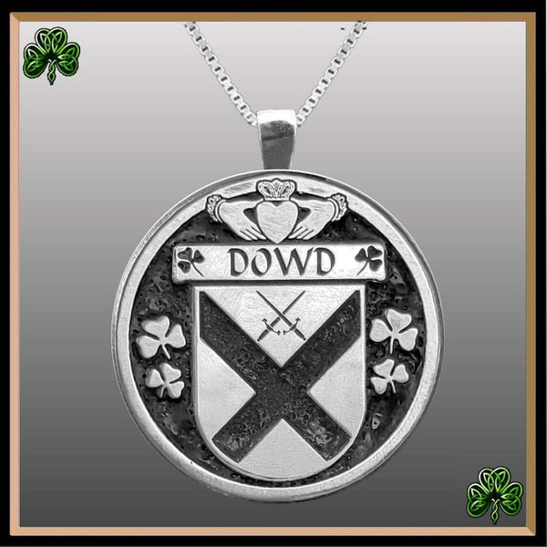 Dowd Irish Coat of Arms Disk Pendant, Irish