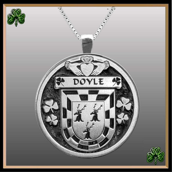 Doyle Irish Coat of Arms Disk Pendant, Irish