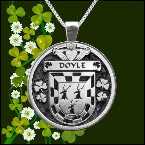 Doyle Irish Coat of Arms Disk Pendant, Irish