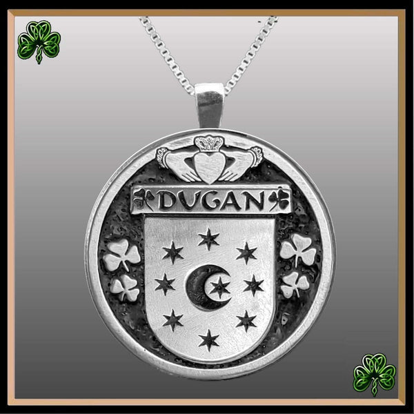 Dugan Irish Coat of Arms Disk Pendant, Irish