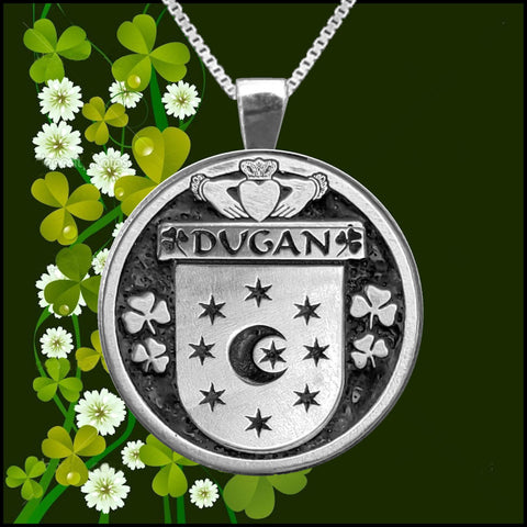 Dugan Irish Coat of Arms Disk Pendant, Irish