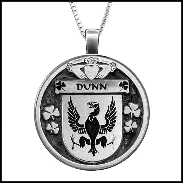 Dunn Irish Coat of Arms Disk Pendant, Irish