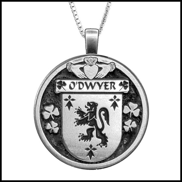 O'Dwyer Irish Coat of Arms Disk Pendant, Irish