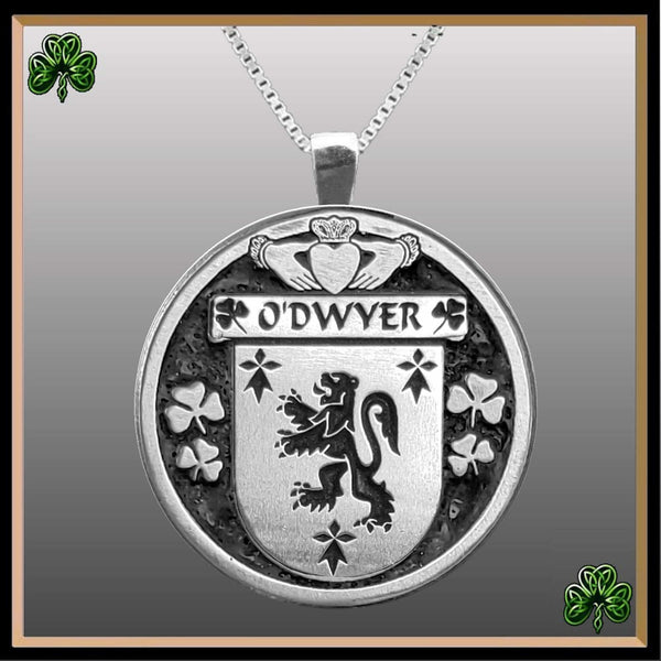 O'Dwyer Irish Coat of Arms Disk Pendant, Irish