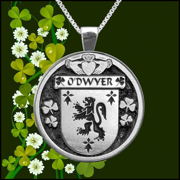 O'Dwyer Irish Coat of Arms Disk Pendant, Irish
