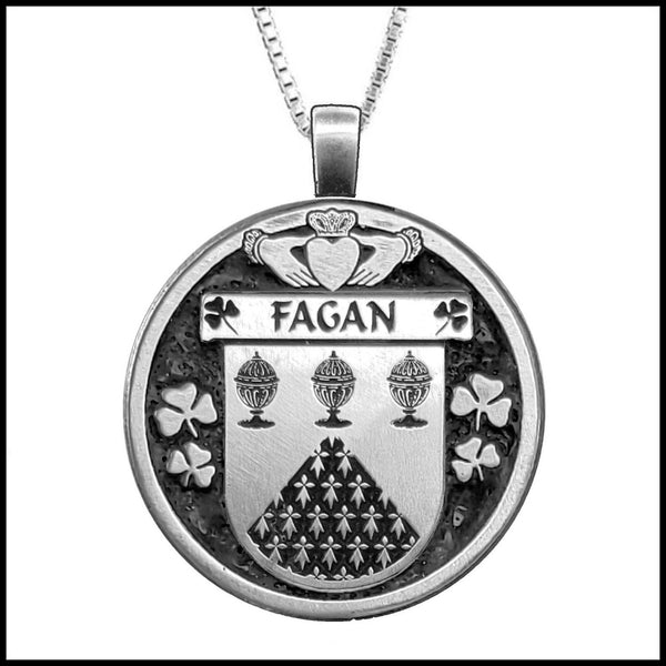 Fagan Irish Coat of Arms Disk Pendant, Irish