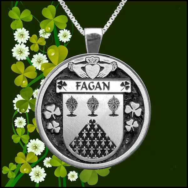 Fagan Irish Coat of Arms Disk Pendant, Irish
