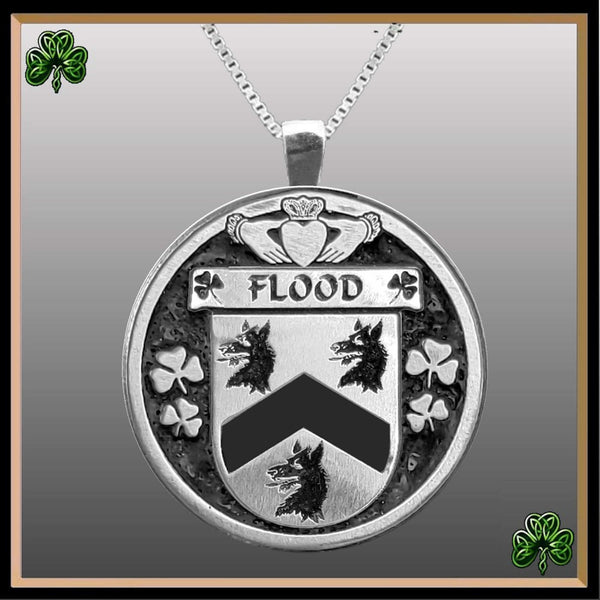 Flood Irish Coat of Arms Disk Pendant, Irish