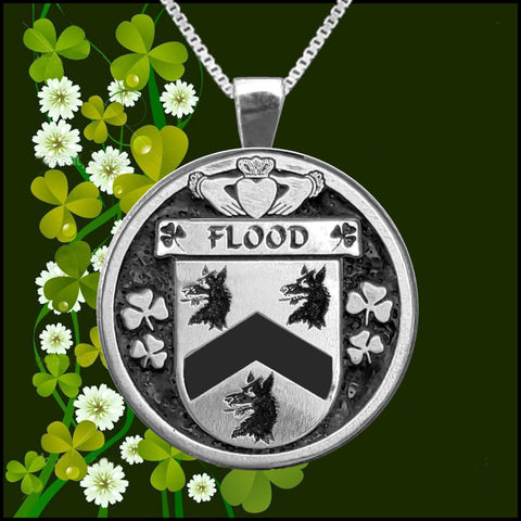 Flood Irish Coat of Arms Disk Pendant, Irish