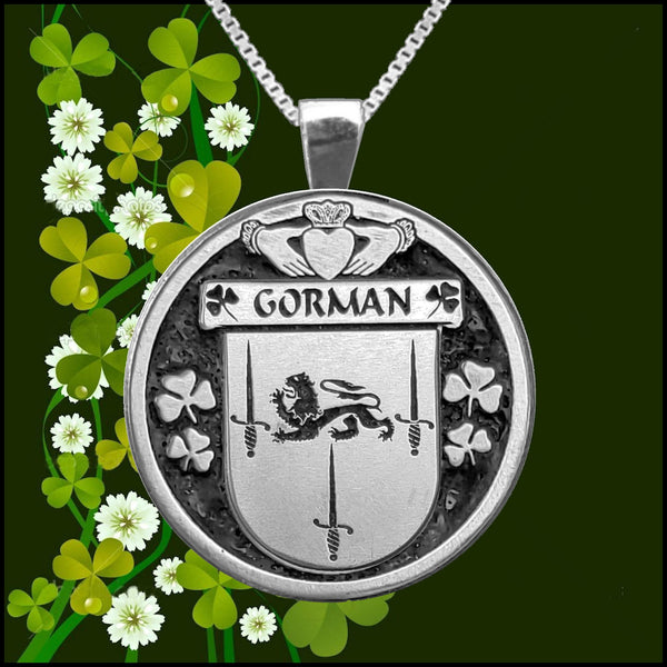 Gorman Irish Coat of Arms Disk Pendant, Irish