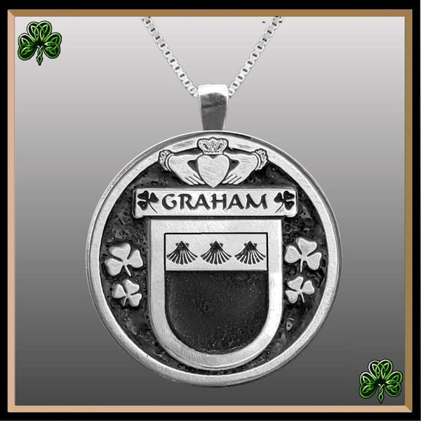Graham Irish Coat of Arms Disk Pendant, Irish