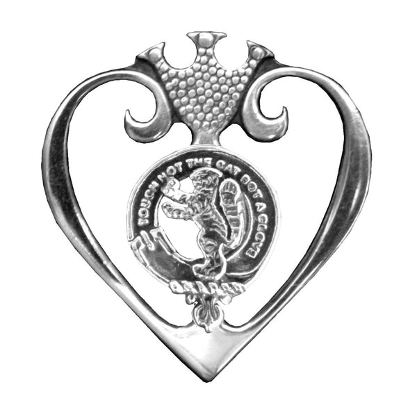 Clan Chattan Crest Luckenbooth Brooch, Scottish Pin - Sterling Silver