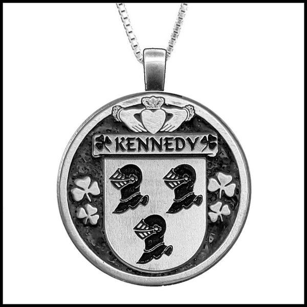 Kennedy Irish Coat of Arms Disk Pendant, Irish