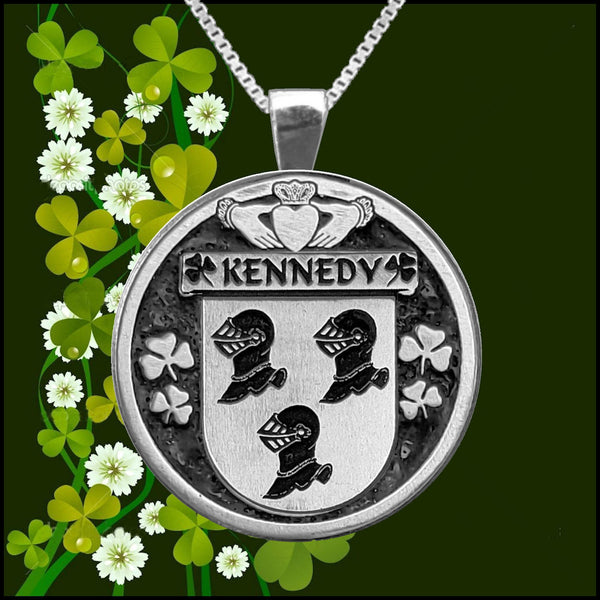 Kennedy Irish Coat of Arms Disk Pendant, Irish