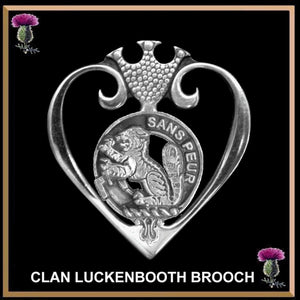 Sutherland Clan Crest Luckenbooth Brooch, Scottish Pin - Sterling Silver
