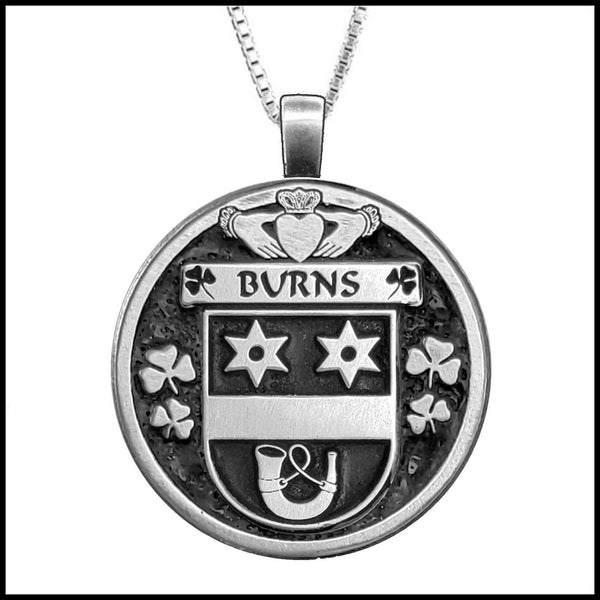Burns Irish Coat of Arms Disk Pendant, Irish