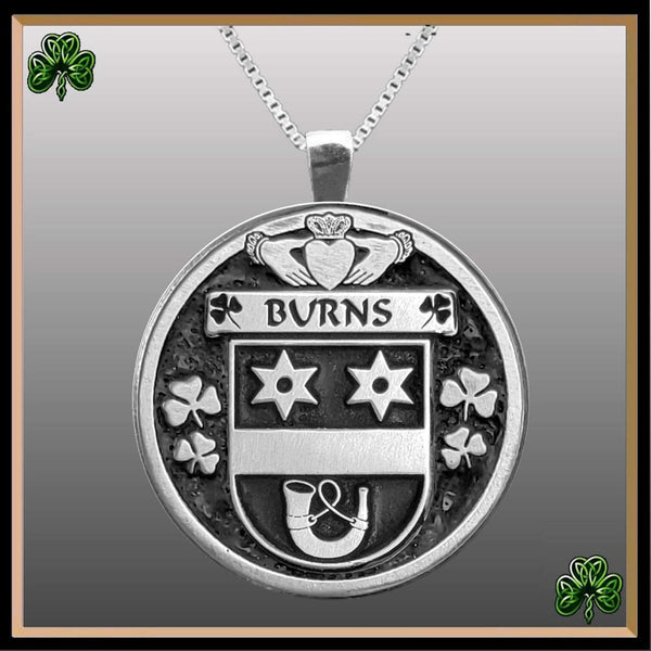 Burns Irish Coat of Arms Disk Pendant, Irish