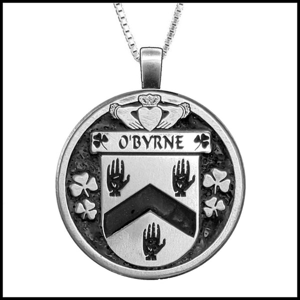 O'Byrne Irish Coat of Arms Disk Pendant, Irish