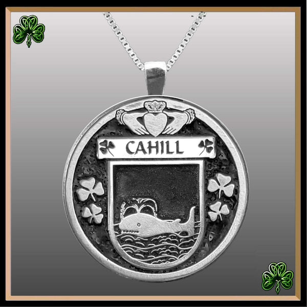 Cahill Irish Coat of Arms Disk Pendant, Irish