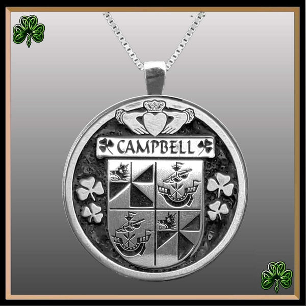 Campbell Irish Coat of Arms Disk Pendant, Irish