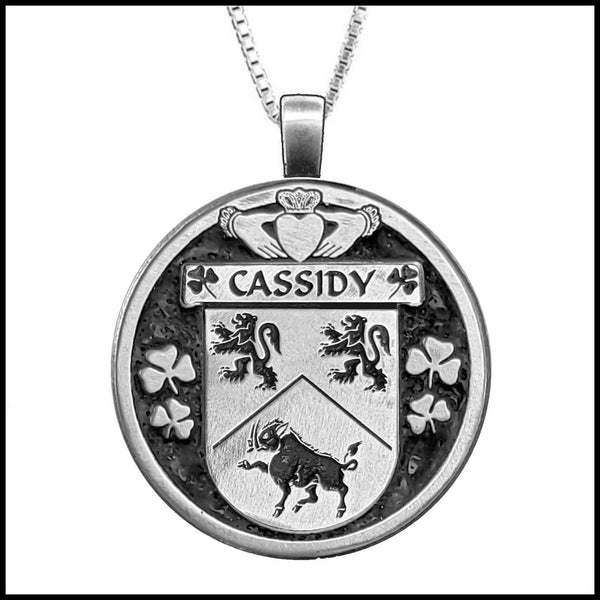 Cassidy Irish Coat of Arms Disk Pendant, Irish
