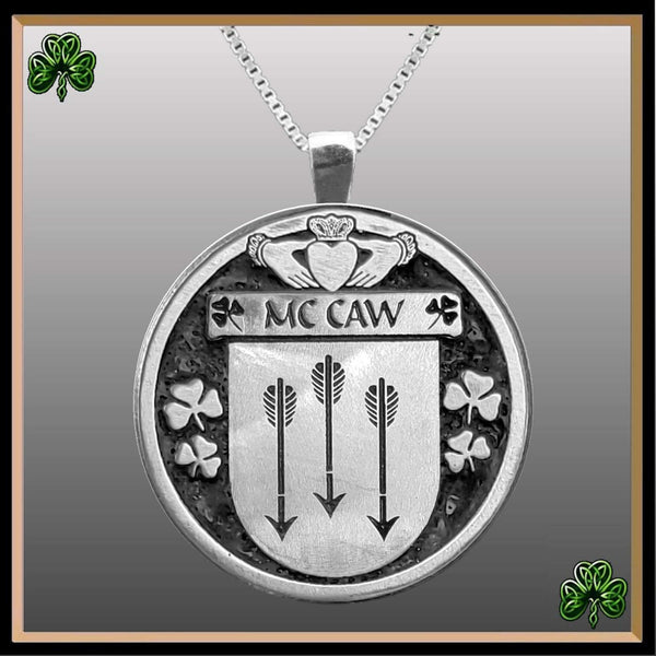 McCaw Irish Coat of Arms Disk Pendant, Irish