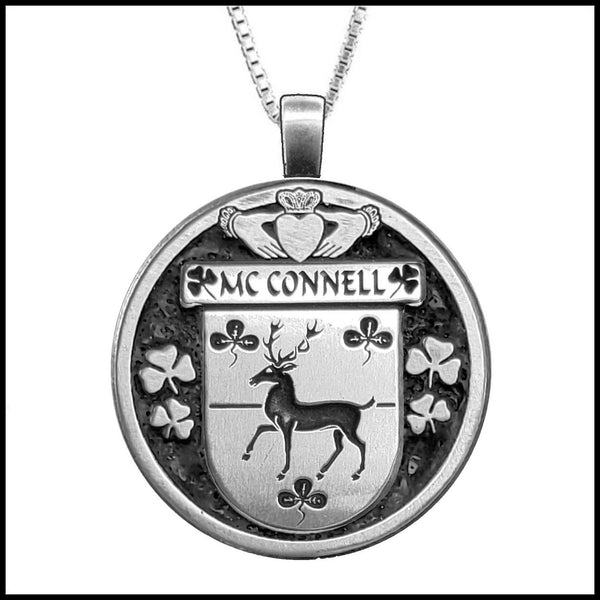 McConnell Irish Coat of Arms Disk Pendant, Irish