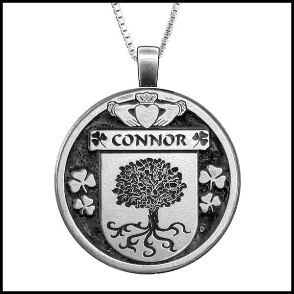 Connor Irish Coat of Arms Disk Pendant, Irish