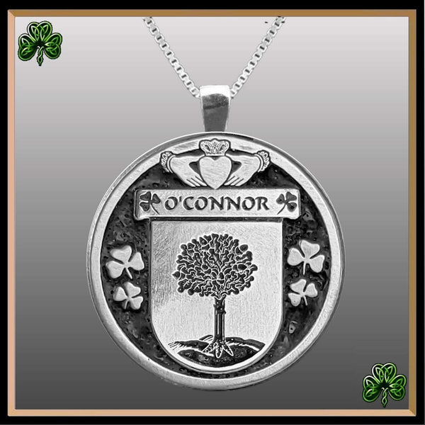 O'Connor Offlay Irish Coat of Arms Disk Pendant, Irish