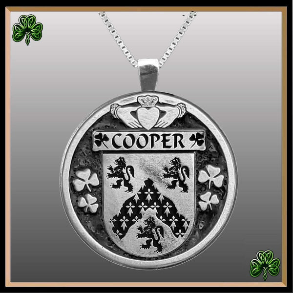 Cooper Irish Coat of Arms Disk Pendant, Irish