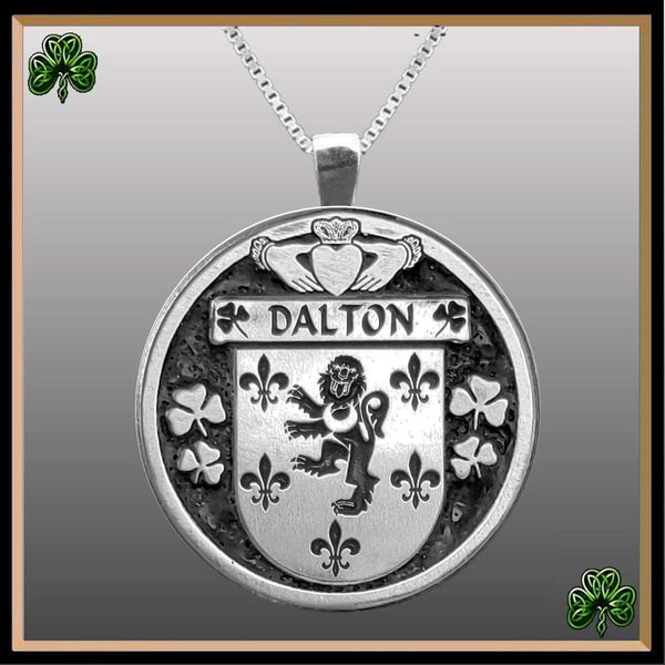 Dalton Irish Coat of Arms Disk Pendant, Irish