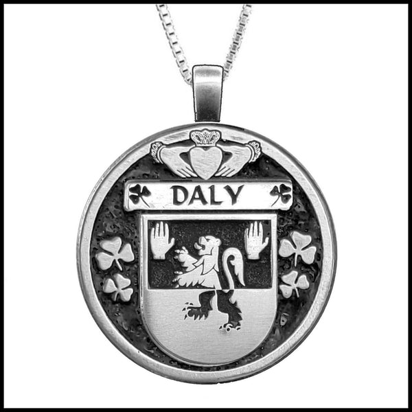 Daly Irish Coat of Arms Disk Pendant, Irish