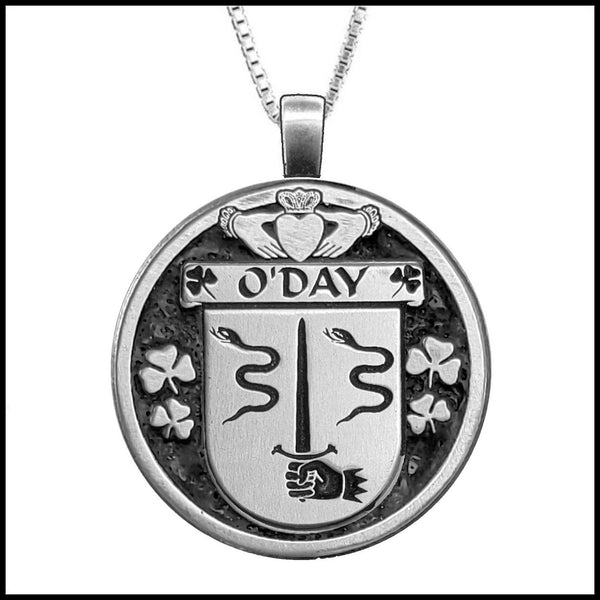 O'Day Irish Coat of Arms Disk Pendant, Irish