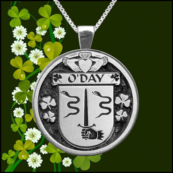 O'Day Irish Coat of Arms Disk Pendant, Irish