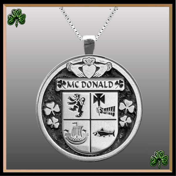 McDonald Irish Coat of Arms Disk Pendant, Irish