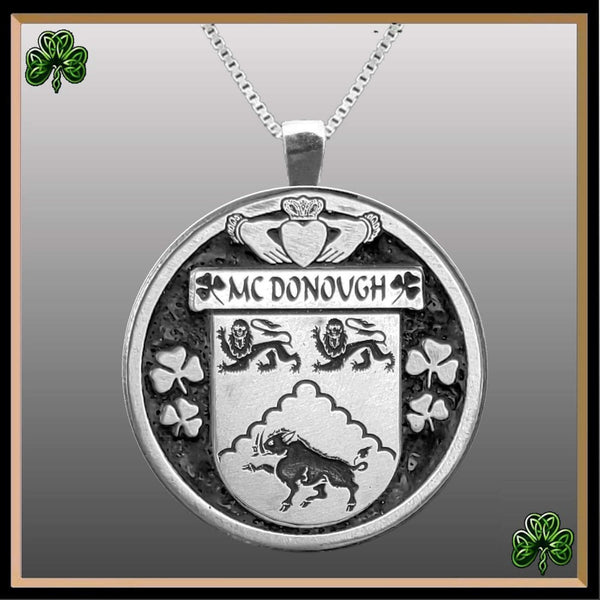 McDonough Irish Coat of Arms Disk Pendant, Irish