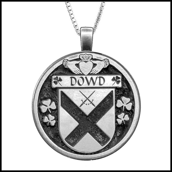 Dowd Irish Coat of Arms Disk Pendant, Irish
