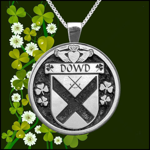 Dowd Irish Coat of Arms Disk Pendant, Irish