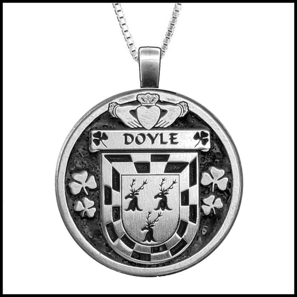 Doyle Irish Coat of Arms Disk Pendant, Irish