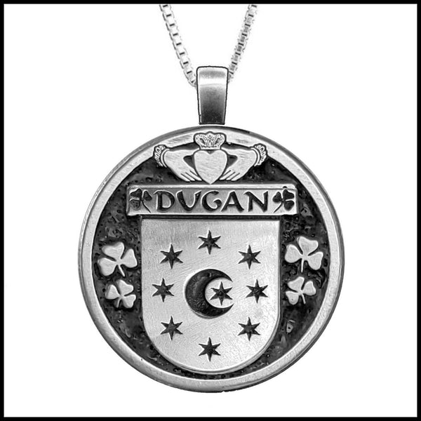 Dugan Irish Coat of Arms Disk Pendant, Irish