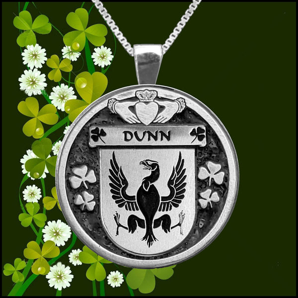Dunn Irish Coat of Arms Disk Pendant, Irish