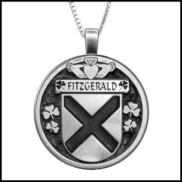 Fitzgerald Irish Coat of Arms Disk Pendant, Irish