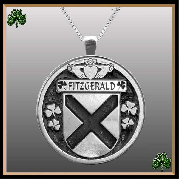 Fitzgerald Irish Coat of Arms Disk Pendant, Irish