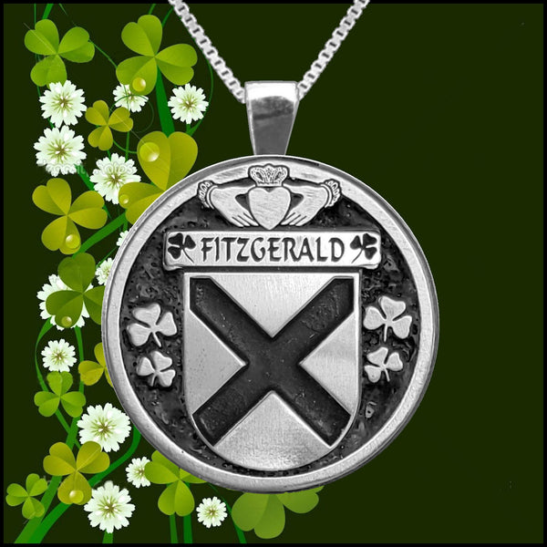 Fitzgerald Irish Coat of Arms Disk Pendant, Irish