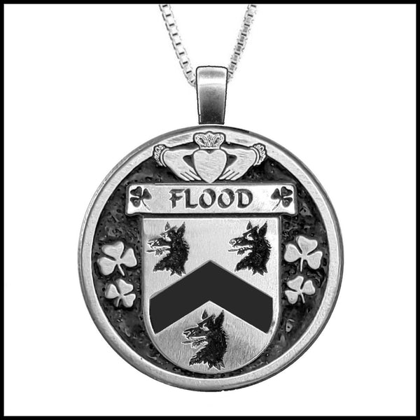 Flood Irish Coat of Arms Disk Pendant, Irish